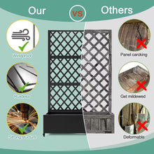 Load image into Gallery viewer, 47 In. X 16 In. X 71 In. Black Metal Garden Planter Box with Trellis-Grow Cucumbers and Climbing Plants
