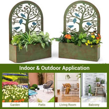 Load image into Gallery viewer, 2-Pack Metal Wall Planters W/Trellis for Climbing Plants-Indoor/Outdoor Use
