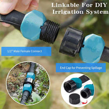 Load image into Gallery viewer, 100 Ft. Flat Soaker Hose W/ Stakes for Garden, Linkable Drip Hose for DIY Irrigation System, Dual-Layer Leak-Free Design