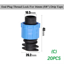 Load image into Gallery viewer, 20Pcs 16Mm 5/8 "Drip Irrigation with Elbow Tee End Plug Threaded Locking Connector Garden Agricultural Water Saving Ho
