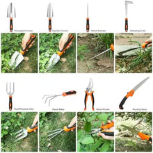 Load image into Gallery viewer, 10-Piece Garden Tool Set Stainless Steel Non-Slip Ergonomic Handle with Tote Bag Gift for Women Men Gardening