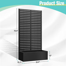 Load image into Gallery viewer, 35 In. X 16 In. X 71 In. Black Metal Raised Garden Planter Box with Trellis for Climbing Plants &amp; Cucumbers