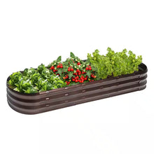 Load image into Gallery viewer, 5.6 Ft. Oval Brown Metal Garden Bed