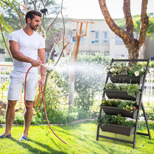 Load image into Gallery viewer, 4 Ft. 4-Tier Black Metal Vertical Raised Garden Bed Elevated Planter Box with 4 Container Boxes