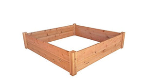 GroGardens 4' x 4' x 11" Redwood Raised Garden Bed, Grow Fresh Vegetables, Herbs, Flowers. Chemical Free, All Natural, Organic Raised Garden Bed, Tool-Free, No Tools Required.