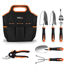 Load image into Gallery viewer, TACKLIFE Garden Tools Set-7 Piece Stainless Steel Heavy Duty kit, GGT4A, Black and Orange