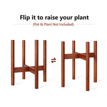 Load image into Gallery viewer, Mkono Plant Stand Mid Century Wood Flower Pot Holder Display Potted Rack Rustic Decor, Up to 10 Inch Planter (Plant and Pot NOT Included), Brown