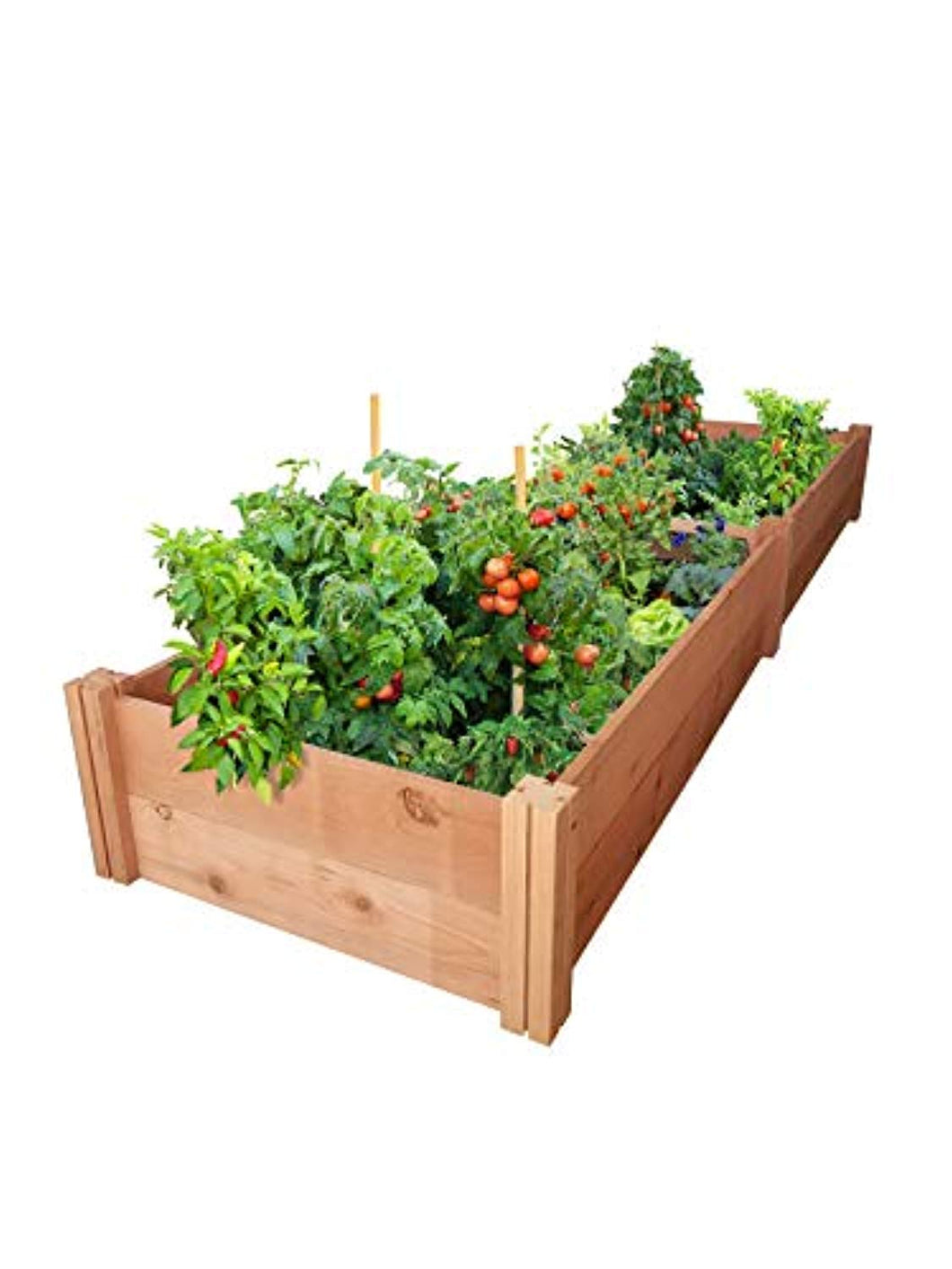GroGardens 2' x 8' Redwood Raised Garden Bed, Grow Fresh Vegetables, Herbs, Flowers. Chemical Free, All Natural, Organic Raised Garden Bed, Tool-Free, No Tools Required.