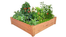 Load image into Gallery viewer, GroGardens 4&#39; x 4&#39; x 11&quot; Redwood Raised Garden Bed, Grow Fresh Vegetables, Herbs, Flowers. Chemical Free, All Natural, Organic Raised Garden Bed, Tool-Free, No Tools Required.