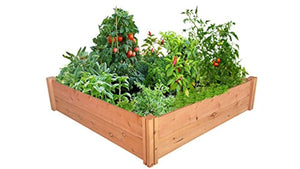 GroGardens 4' x 4' x 11" Redwood Raised Garden Bed, Grow Fresh Vegetables, Herbs, Flowers. Chemical Free, All Natural, Organic Raised Garden Bed, Tool-Free, No Tools Required.