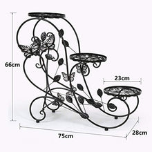 Load image into Gallery viewer, Funmall 3-Tiered Plant and Flower Stand Plant Flower Pot Rack with Classic Design,Black