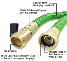 Load image into Gallery viewer, NGreen Expandable and Flexible Garden Hose - 25/50/75/100 Feet Strongest Triple Core Latex and Solid Brass Fittings Free Spray Nozzle 3/4 USA Standard Easy Storage Kink Free Water Hose (25 FT)
