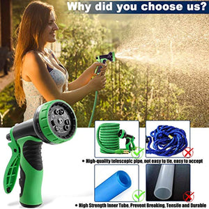 50ft Retractable Upgraded Garden Hose All New 2019 Perfect Leak-Proof 3/4 Solid Brass Fitting Easy Storage with 9Function High Pressure Lightweight Watering Spray Nozzle Flexible Expandable Hose