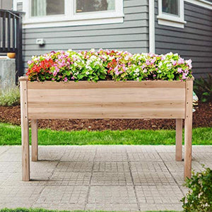 Yaheetech Wooden Raised/Elevated Garden Bed Planter Box Kit for Vegetable/Flower/Herb Outdoor Gardening Natural Wood, 48.8 x 23 x 29.9'' (LxWxH)