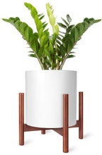 Load image into Gallery viewer, Mkono Plant Stand Mid Century Wood Flower Pot Holder Display Potted Rack Rustic Decor, Up to 10 Inch Planter (Plant and Pot NOT Included), Brown