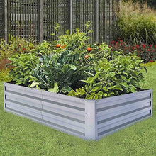 Load image into Gallery viewer, FOYUEE Galvanized Raised Garden Beds for Vegetables Metal Planter Boxes Outdoor Large Patio Bed Kit Planting Herb, 6x3x1ft