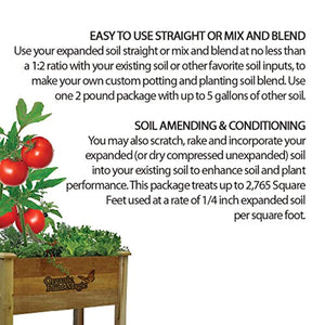 Compressed Organic Potting-Soil for Garden & Plants - Expands up to 7 Times When Mixed with Water - Nutrient Rich Plant Food Derived from Natural Coconut Coir & Worm Castings Fertilizer