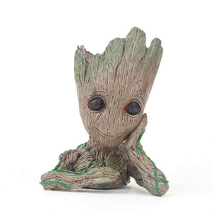 Guardians of The Galaxy Groot Pen Pot Tree Man Pens Holder or Flower Pot with Drainage Hole Perfect for a Tiny Succulents Plants and Best Christmas Gift Idea 6"