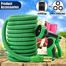 Load image into Gallery viewer, 50ft Retractable Upgraded Garden Hose All New 2019 Perfect Leak-Proof 3/4 Solid Brass Fitting Easy Storage with 9Function High Pressure Lightweight Watering Spray Nozzle Flexible Expandable Hose