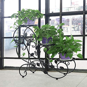 Funmall 3-Tiered Plant and Flower Stand Plant Flower Pot Rack with Classic Design,Black