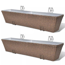 Load image into Gallery viewer, Tidyard Balcony Hanging Rattan Planter Set 20 inch 2 pcs Brown