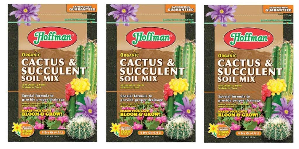 Hoffman 10404 Organic Cactus and Succulent Soil Mix, 4 Quarts, Brown/A