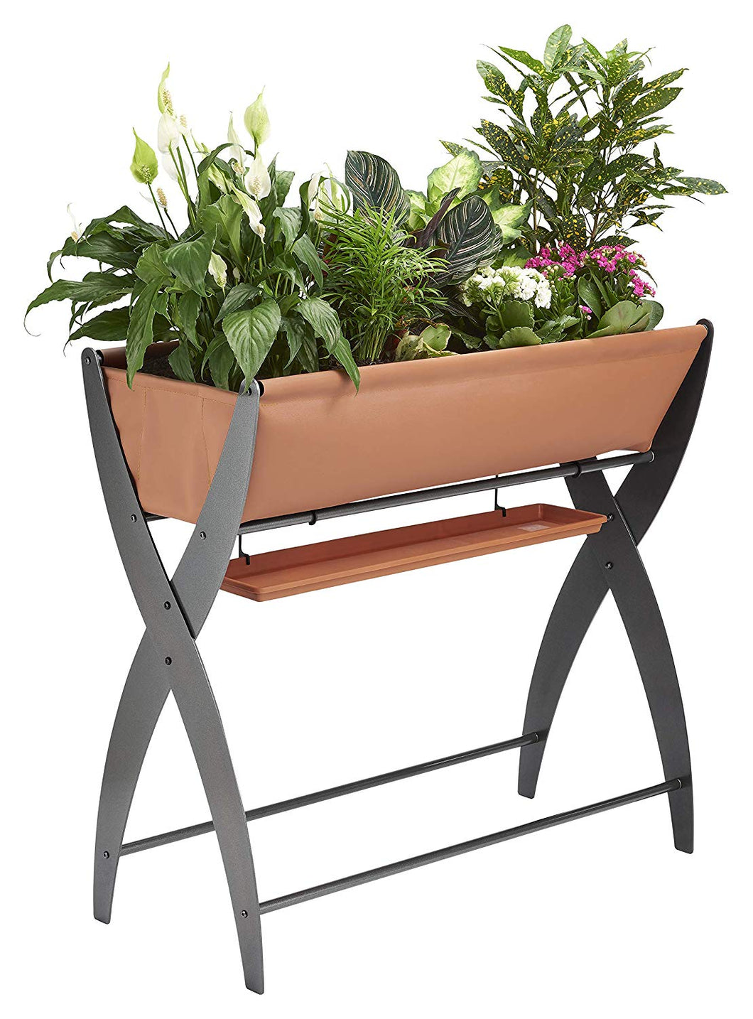 DESIGN SPECIALTIES Raised Garden Bed Trough Planter - Great for Patio Balcony - Indoor/Outdoor - Elevated and FREESTANDING to Grow Flowers Vegetables OR Herbs