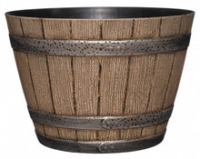 Load image into Gallery viewer, Whiskey Barrel Planter, Distressed Oak, 9&quot; (Durable high density resin construction)