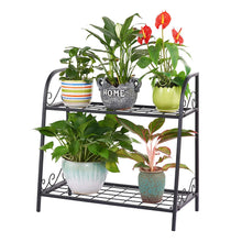 Load image into Gallery viewer, FaithLand 3-Tier Indoor/Outdoor Metal Plant Stand, Flower Pots Holder, Plant Display Rack, Stand Shelf, Shoe Organizer, Utility Storage Organizer Rack