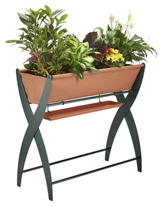 DESIGN SPECIALTIES Raised Garden Bed Trough Planter - Great for Patio Balcony - Indoor/Outdoor - Elevated and FREESTANDING to Grow Flowers Vegetables OR Herbs