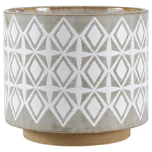 Load image into Gallery viewer, Rivet Geometric Ceramic Indoor Outdoor Large Planter Flower Pot - 8.7 Inch, White and Grey
