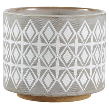 Load image into Gallery viewer, Rivet Geometric Ceramic Indoor Outdoor Large Planter Flower Pot - 8.7 Inch, White and Grey