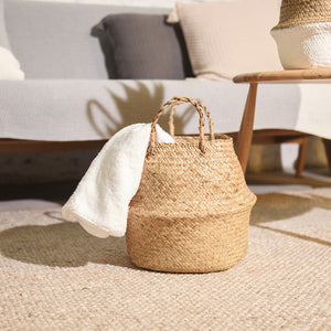 10pcs pure Handmade Bamboo Storage Baskets Foldable Laundry Straw Patchwork Wicker Rattan Seagrass Belly Garden Flower Pot Planter Basket